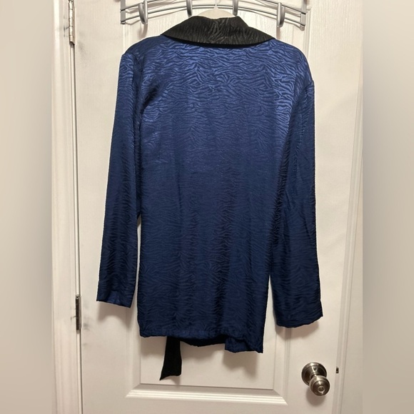 VICTORIA’S SECRET kimono robe black and blue zebra print women’s M/L women’s - Picture 8 of 13